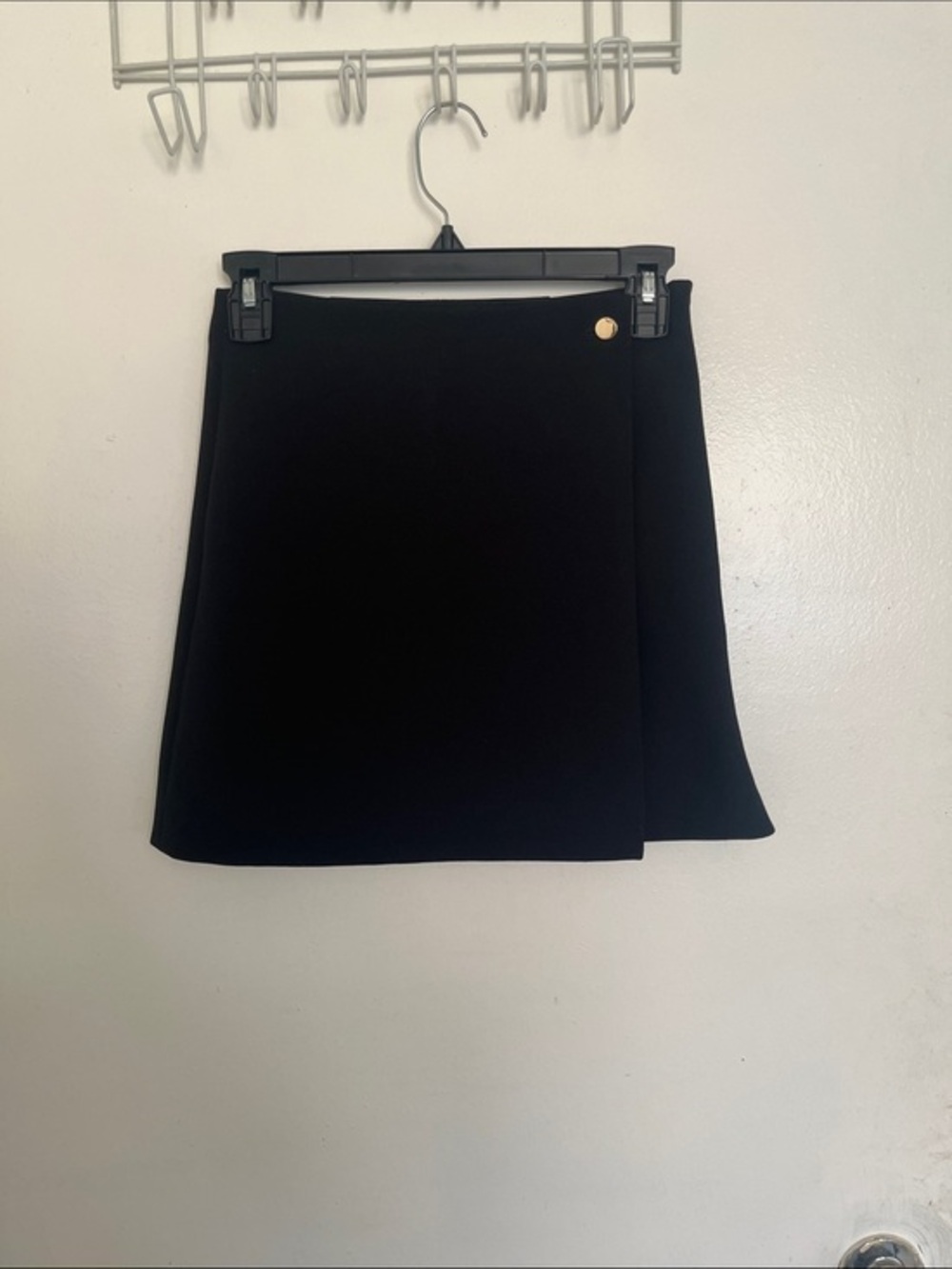 Babaton by aritzia Black Mini Skirt with Subtle Wrap Detail